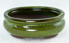 6" Oval Moss Green Glazed Bonsai Pot + Mesh/Combo/Kit